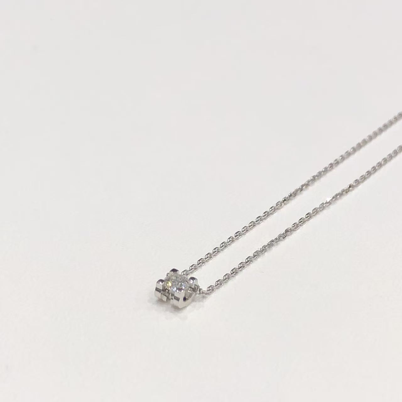 カルティエ Cartier Cドゥ カルティエ ネックレス K18WG ダイヤ 0.18ct D VVS2 3EX レディース