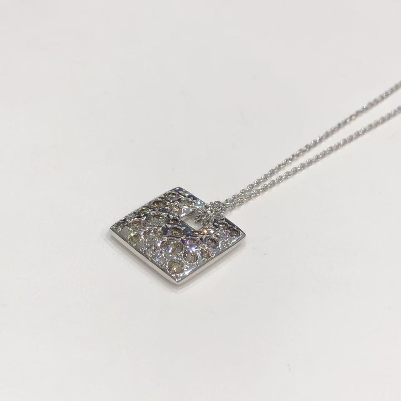 カシケイ KASHIKEY メランジェ ネックレス K18WG ダイヤモンド 1.70ct 50cm レディース