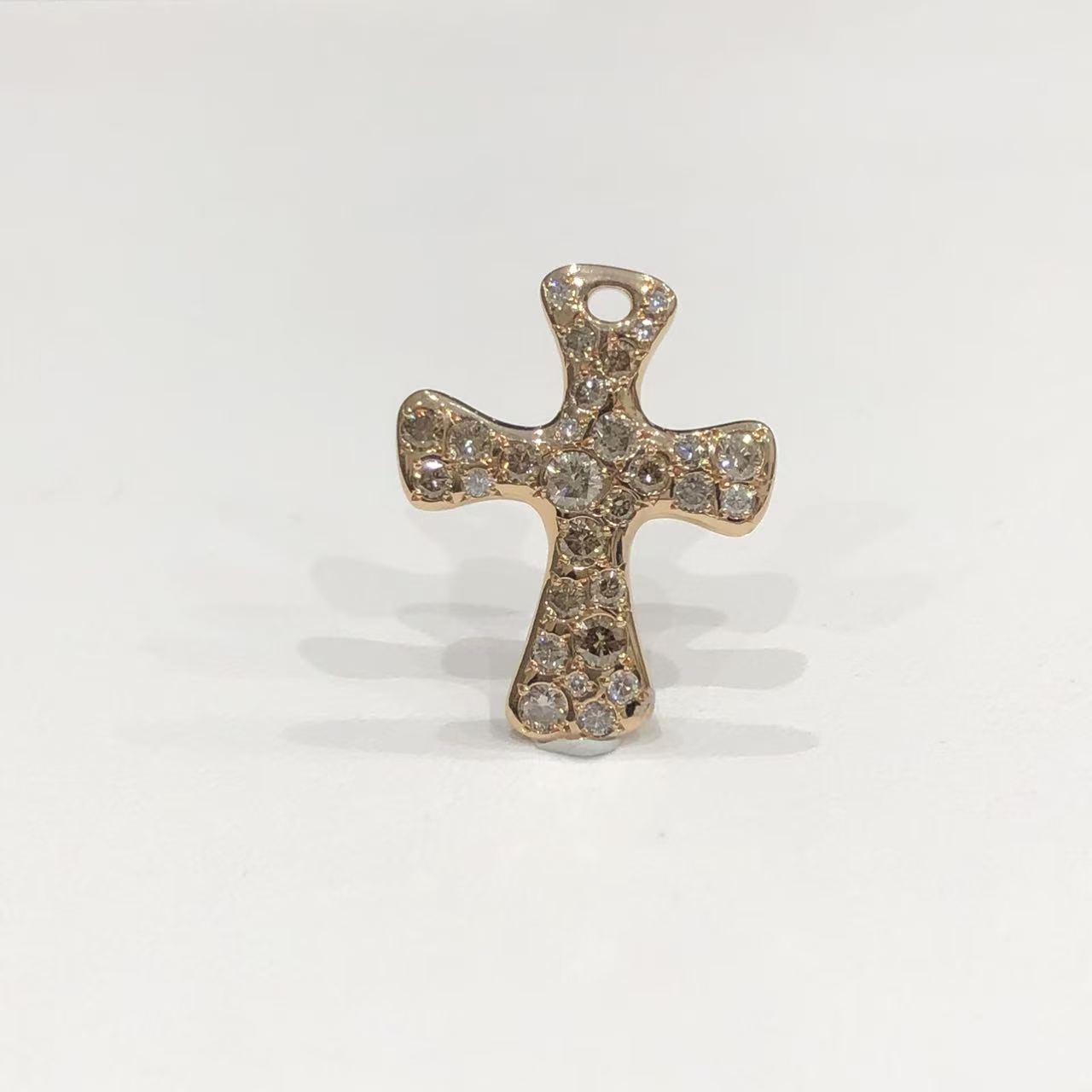 カシケイ KASHIKEY メランジェ ペンダントトップ K18BG ダイヤモンド 1.10ct クロス ユニセックス