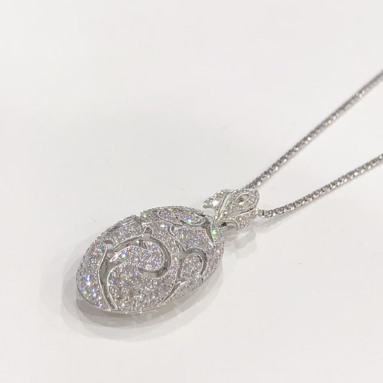 カールブラックバーン CARL BLACKBURN ネックレス K18WG ダイヤモンド 1.85ct 50.5cmレディース