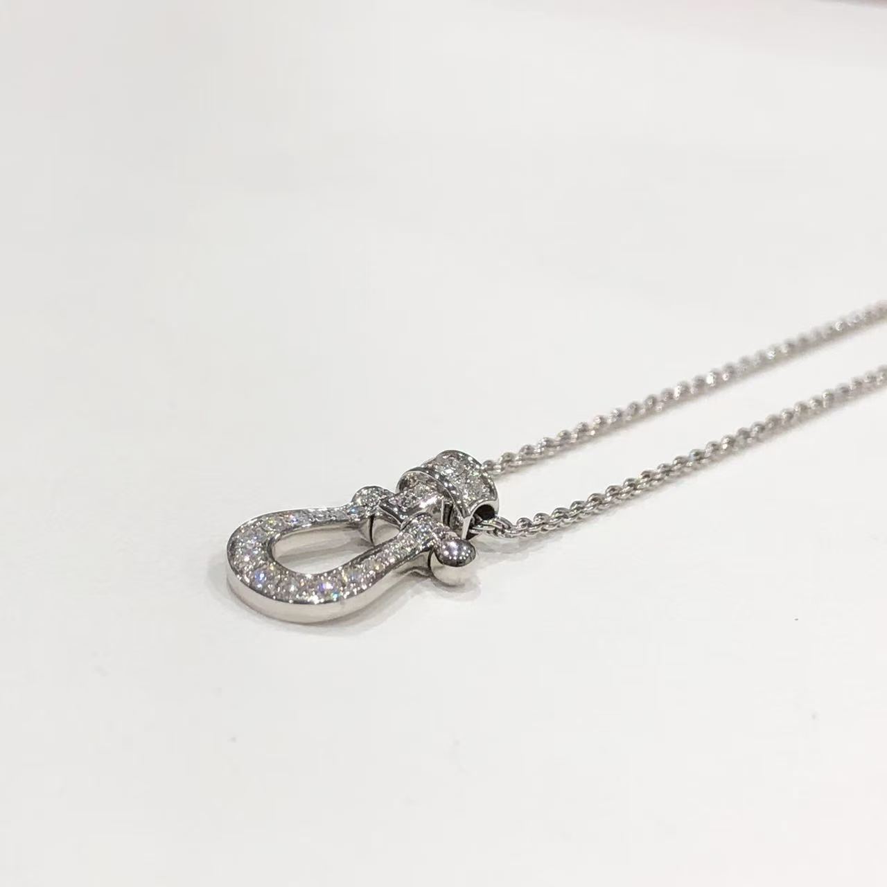フレッド FRED フォース10 ミディアム ネックレス K18WG ダイヤモンド レディース