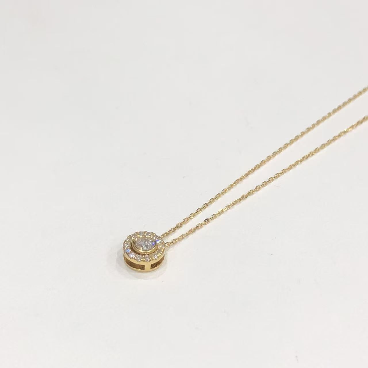 wish upon a star ネックレス K18YG ダイヤモンド 0.182ct 0.12ct リバーシブル 46mレディース
