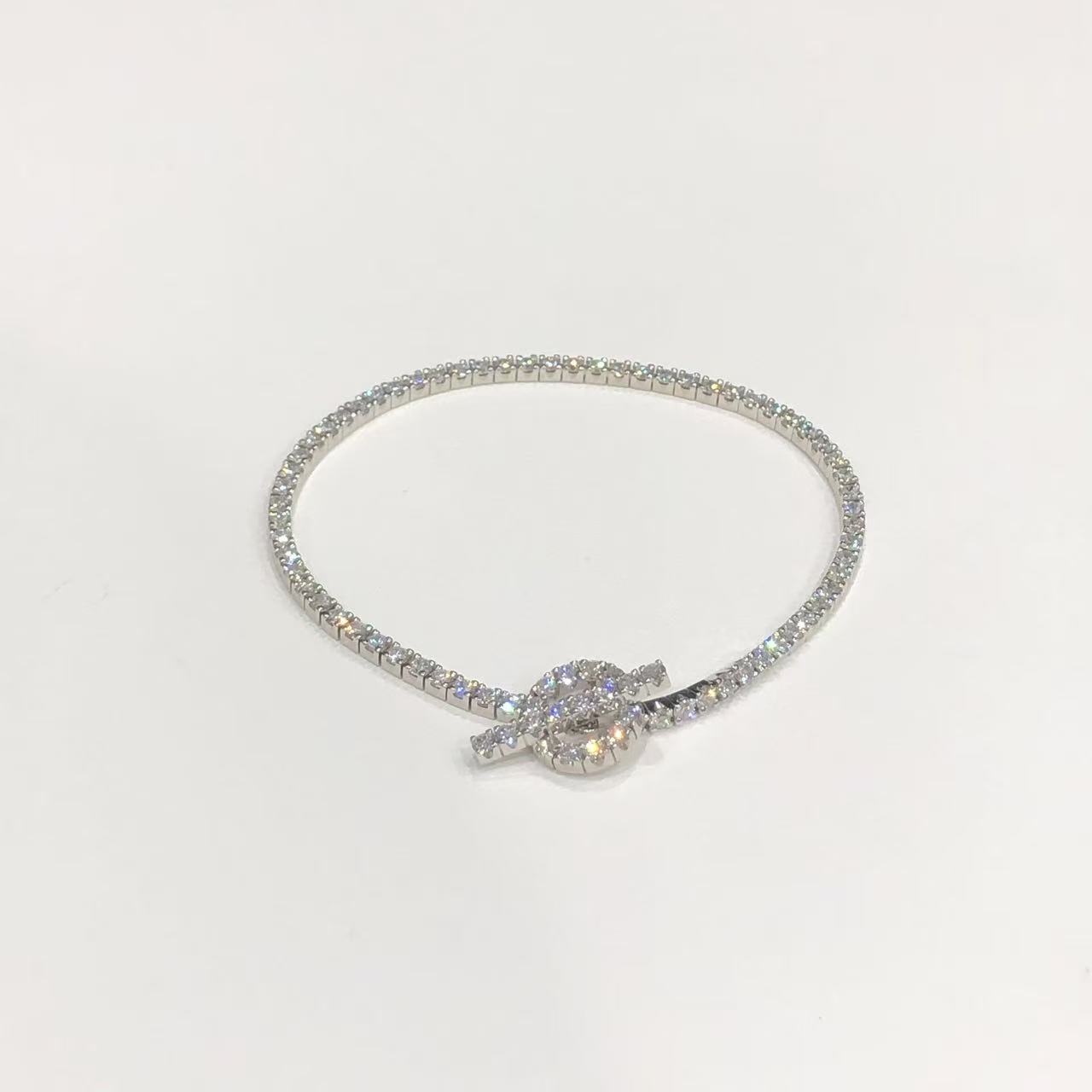 エルメス HERMES フィネス ブレスレット K18WG ダイヤモンド SHサイズ レディース【中古】