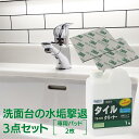 洗面台の水垢撃退3点セット ( タイルクリーナー 1kg＆専用スポンジ研磨タイプ2枚） ビアンコジャパン 洗面台 タイル 掃除 プロ仕様 床タイル 壁 ベランダ 洗面台 トイレ掃除 トイレ 大掃除