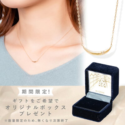 【 Holiday Fair ギフトをご希望で限定ラッピングプレゼント】 【WEB限定商品】 ネックレス レディース ダイヤモンド K10 イエローゴールド 10k 10金 月 ムーン シンプル 【 BLOOM ブルーム 】 クリスマス 彼女 嫁 妻 プレゼント 贈り物 ギフト 20代 30代 40代 50代 60代