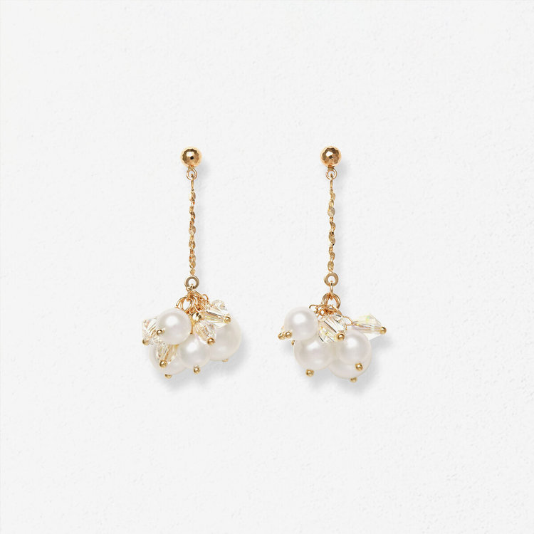 【数量限定SALE 30％OFF】 ピアス レディース パール あこや真珠 クリスタルガラス K10 イエローゴールド 10k 10金 誕生石 【 ESTELLE エステール 】 母の日 プレゼント 贈り物 ギフト 20代 30代 40代 50代 60代 ジュエリーのサムネイル