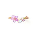 リング 指輪 レディース アクアマリン スミレ 3月誕生花 K10 ピンクゴールド 10k 10金 花 フラワー 【 BLOOM ブルーム 】 プレゼント 贈り物 ギフト 20代 30代 40代 50代 60代 ジュエリー