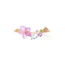 リング レディース アクアマリン スミレ 3月誕生花 K10 ピンクゴールド 10k 10金 花 フラワー 【 BLOOM ブルーム 】 母の日 プレゼント 贈り物 ギフト 20代 30代 40代 50代 60代 ジュエリー