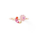 リング 指輪 レディース トルマリン コスモス 10月誕生花 K10 ピンクゴールド 10k 10金 花 フラワー 【 BLOOM ブルーム 】 プレゼント 贈り物 ギフト 20代 30代 40代 50代 60代 ジュエリー