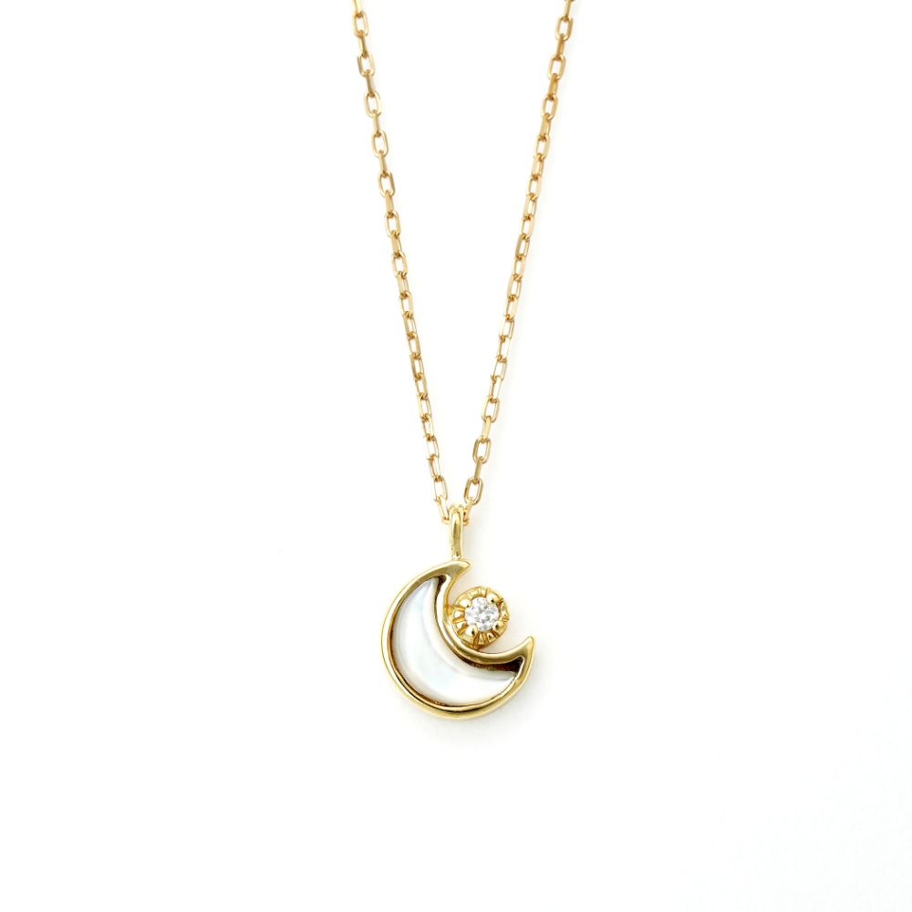 【 WEB限定 】 ネックレス レディース シェル K10 イエローゴールド 10k 10金 月 ムーン 【 ESTELLE エステール 】 クリスマス 彼女 嫁 妻 奥さん プレゼント ギフト 20代 30代 40代 50代 60代 ジュエリー