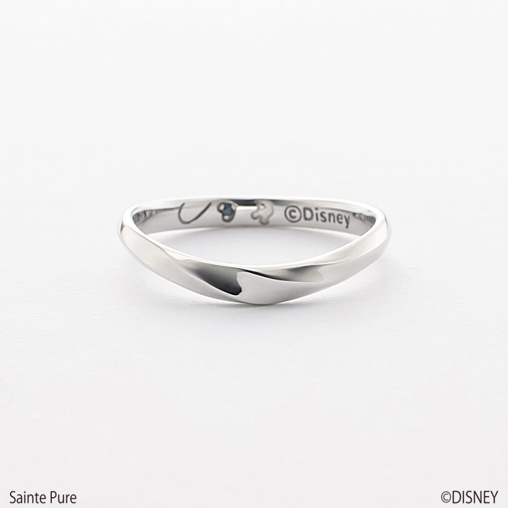 Disney ディズニー ペアリング リング 指輪 メンズ サファイア シルバー ロジウムメッキ 【 ESTELLE エステール 】 クリスマス 彼女 嫁 妻 ...