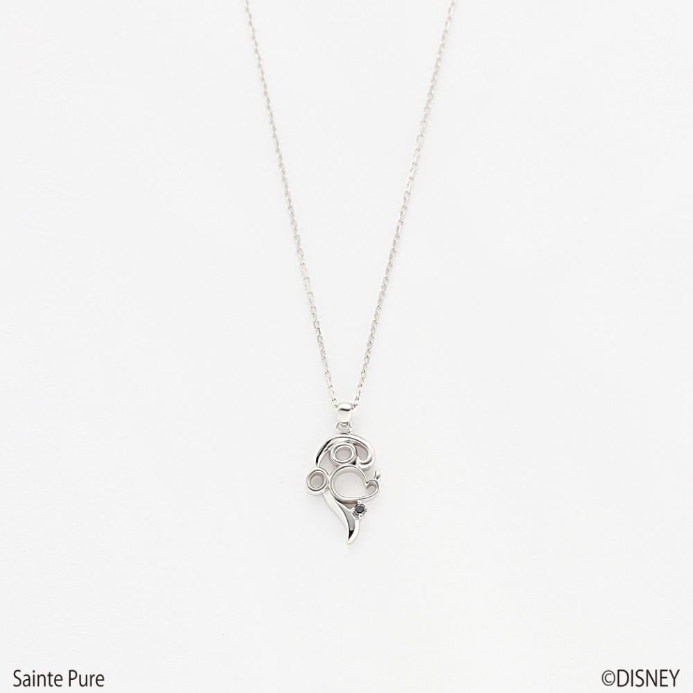 Disney ディズニー ミッキー ペアネックレス レディース キュービックジルコニア シルバー 【 ESTELLE エステール 】 クリスマス 彼女 嫁 妻 ...