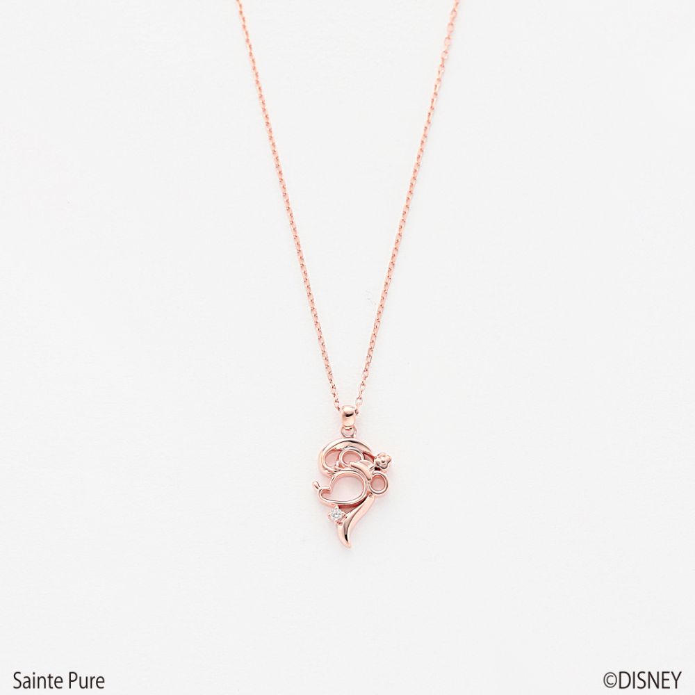 【11/30 0:00-23:59迄ポイント10倍】Disney ディズニー ミニー ペアネックレス レディース キュービックジルコニア シルバー ピンクゴール...