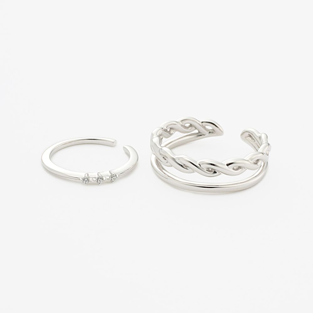 【数量限定SALE 50%OFF】 【 WEB限定 】 イヤーカフ 2点セット レディース キュービックジルコニア シルバー 【 BLOOM ブルーム 】 クリ...