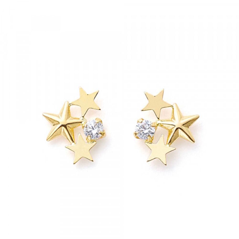 ピアス レディース キュービックジルコニア K10 イエローゴールド 10k 10金 【 ESTELLE エステール 】 クリスマス 彼女 嫁 妻 奥さん プレゼント ギフト 20代 30代 40代 50代 60代 ジュエリー