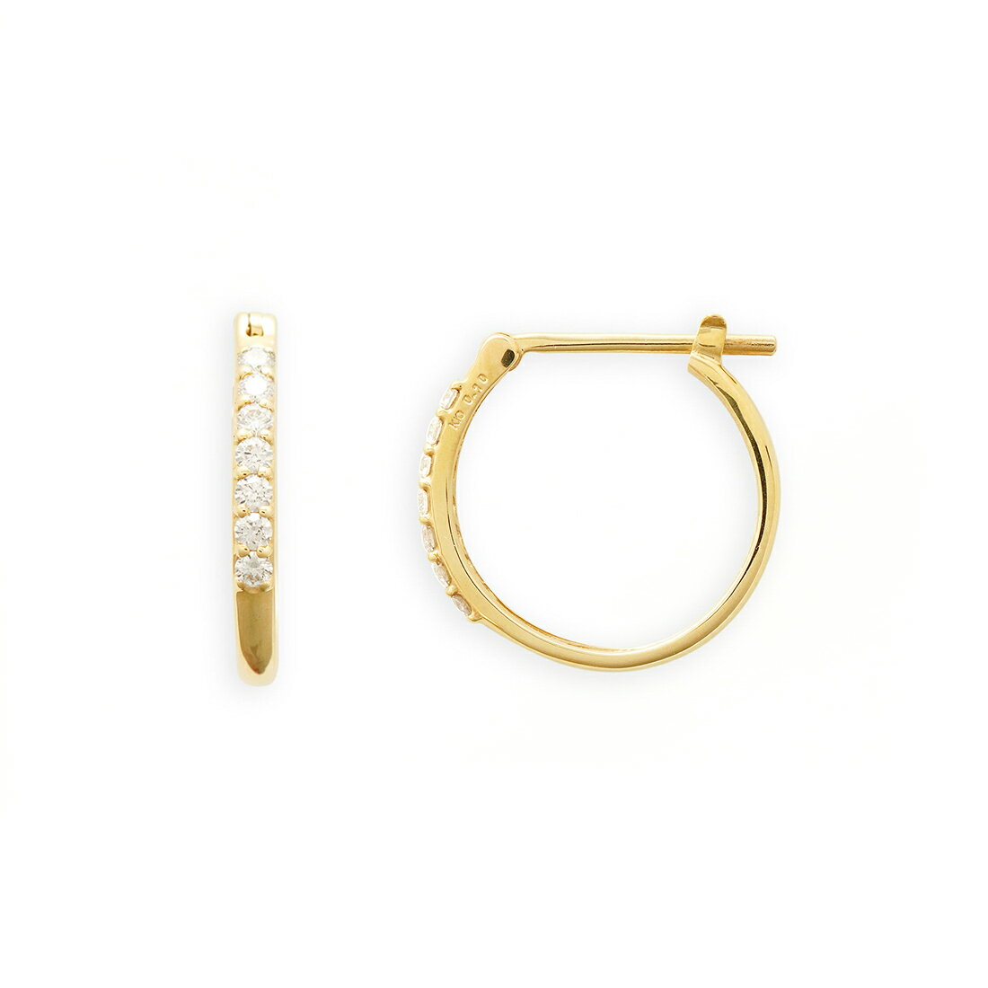 【 WEB限定 】 ピアス レディース ダイヤモンド K10 イエローゴールド 10金 フープピアス 【 ESTELLE エステール 】 クリスマス 彼女 嫁 妻 奥さん プレゼント ギフト 20代 30代 40代 50代 60代 ジュエリー