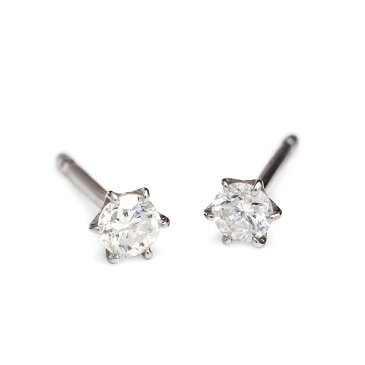 ピアス プラチナ ダイヤモンド 一粒 0.1ct 【 ESTELLE エステール 】