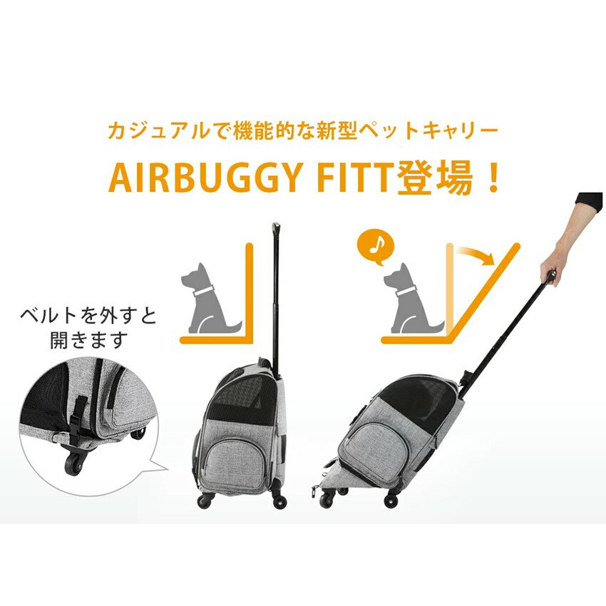 【ポイント5倍】 AIRBUGGY FITT EARTH エアバギー フィット フラットアンドゴー 犬 猫 移動用キャリー キャット キャリーカート ペットバギー ペットカート コンパクト 軽量 ペットカー おすすめ ペット用エアーバギー 犬用バギー お散歩グッズ おでかけグッズ 折りたたみ