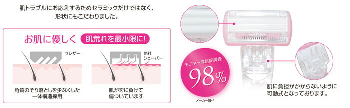 ����ߥå��������С������쥶�� Ceramic Blade Shaver Cerazor for women
