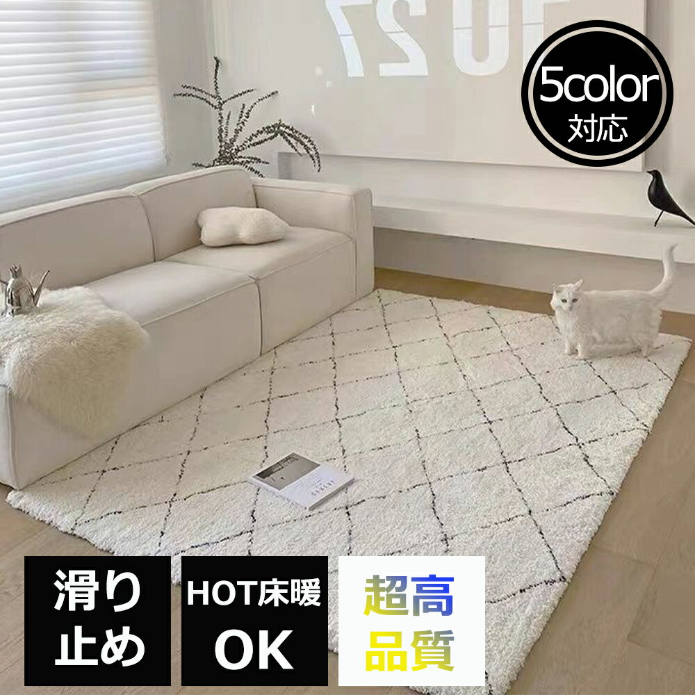 ラグ 洗える 滑り止め付 カーペット 6畳 おしゃれ オールシーズン 最大サイズ200×300まで 北欧 ホットカーペット対応 床暖房対応 夏 冬 マット ラグ...