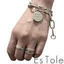 【送料無料】EsTole メタル刻印ビッグチェーンブレスレット ブレス チェーンブレス バングル アクセ シルバーアクセ プレート メンズ モード系 ストリート系 ゴシック ロック パンク 個性的 原宿系 エストール