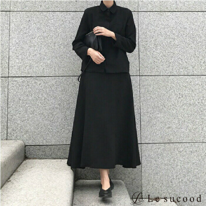 【Le sucood】アシンメトリー ドレープロングスカート アシメ 黒 レディース ブラック ロングスカート ドレープスカート アシメスカート 変形 ストレート Aライン 細身 上品 モード系 ゴシック フレア シンプル