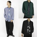 【Le sucood】柄入りネクタイ付きシャツ シャツ ロングシャツ モード系 個性的 メンズ レディース 秋 冬 ストリート系 黒 ブラック グレー 緑 グリ...