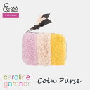 【caroline gardner 公式】Multi Stripe Borg Corner Purse │ キャロラインガードナー コインパース ミニ財布 ウォレット カード入れ 小銭入れ ボア もこもこ ボーダー ストライプ 高見え イギリス ギフト