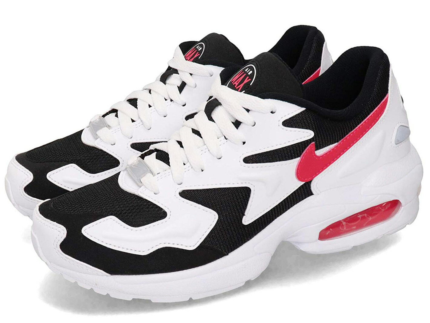 NIKE W AIR MAX2 LIGHTナイキ エア Max2 ライト レディース ランニング シューズWHITE/RED ORBIT-BLACK 19-09-058