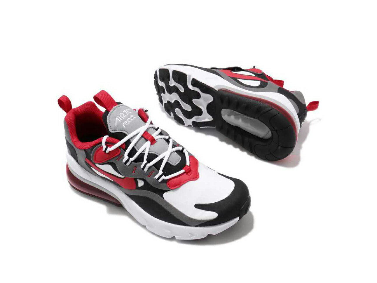 NIKE AIR MAX 270 REACT (GS) ナイキ エア マックス 270 リアクト(GS) レディース キッズ カジュアル シューズIRON GREY/UNIVERSITY RED 20-04-0291#70