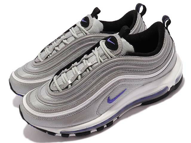 NIKE AIR MAX 97ナイキ エア マックス 97 メンズ カジュアル シューズ 銀白紫 SILVER/ PURPLE 21-10-T#80