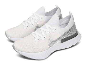 NIKE WMNS REACT INFINITY RUN FKナイキ ウィメンズ リアクト インフィニティ ラン FK フライニット 白銀 TRUE W HITE/METALLIC SILVER20-03-092#70