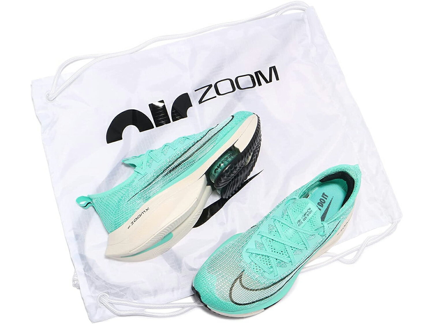 NIKE W AIR ZOOM ALPHAFLY NEXT%ナイキ エア ズーム アルファフライ ネクスト% FK フライニット レディース ランニング シューズHYPER TURQ/WHITE-BLACK 21-08-092#100