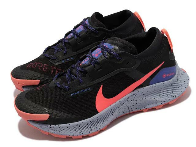 NIKE WMNS PEGASUS TRAIL 3 GTX ナイキ ウィメンズ ペガサス トレイル 3 GTX【GORE-TEX】【ゴアテックス】黒赤オレンジ BLACK/FLASH CRIMSON-LAPIS -J