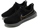 NIKE REACT INFINITY RUN FK 2ナイキ リアクト インフィニティ ラン FK フライニット 2 メンズ ランニング シューズBLACK GOLD GREY 21-11-T 70