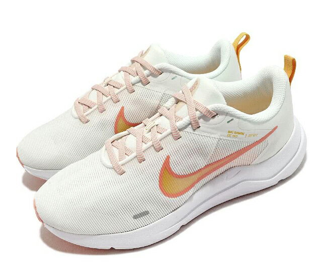 NIKE WMNS DOWNSHIFTER 12ナイキ レディースランニングシューズWHITE ORANGE 22-06-S#70