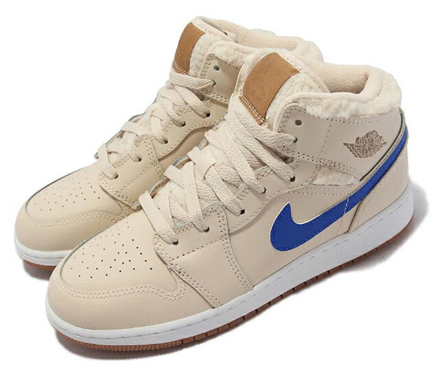 NIKE AIR JORDAN 1 MID UTL (GS) ナイキ キッズ、レディースシューズUTILITY PEARL WHITE 21-11-T#100