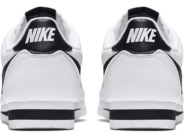 NIKE WMNS CLASSIC CORTEZ LEATHERナイキ ウィメンズ クラシック コルテッツ レザーWHITE/WHITE/BLACK 白白黒19-1-321