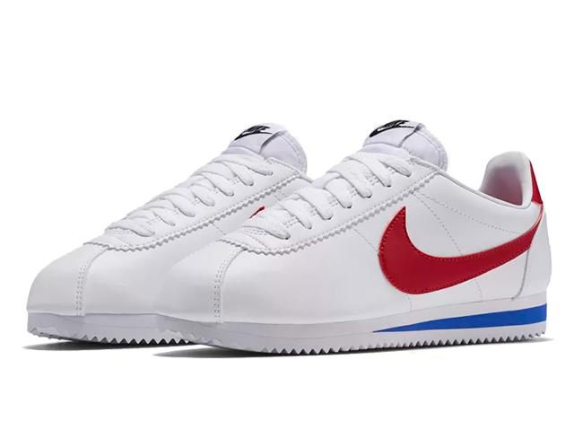 NIKE WMNS CLASSIC CORTEZ LEATHERナイキ ウィメンズ クラシック コルテッツ レザー白赤 WHITE/VARSITY RED-VARSITY ROYAL -J