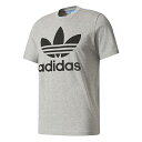 ADIDAS ORIGINALS アディダス オリジナルス MEN TREFOIL TEE Medium Grey Heather ロゴTシャツ ミディアムグレイヘザー