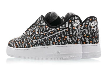 NIKE AIR FORCE1 07 PRM JDI【JUST DO IT】ナイキ エア フォース 1 07 LV8 JDI 黒白BLACK/BLACK-WHITE-TOTAL ORANGE