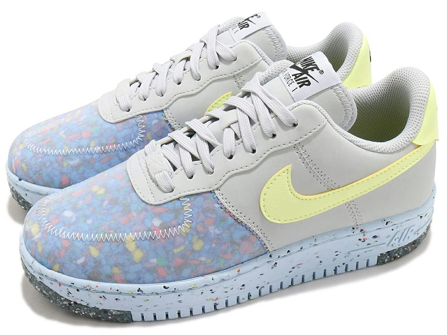 NIKE W AIR FORCE 1 CRATERナイキ エア フォース 1 クレーター レディース カジュアル シューズPURE PLATINUM/BARELY VOLT-SUMMIT WHITE 20-10-0131#80