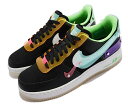 NIKE AIR FORCE 1 '07 LV8iCL YjOV[YBLACK/WHITE-GREEN 21-11-T#100