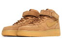 NIKE AIR FORCE 1 MID WByWHEATziCL GA tH[X 1 ~bh 07 WByEB[gztbNX FLAX/WHEAT-GUM LIGHT BROWN -J