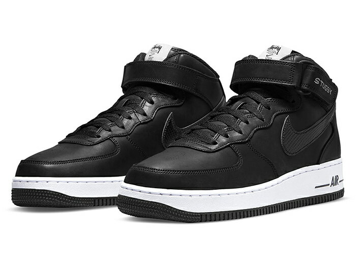 NIKE AIR FORCE 1 MID 07【STUSSY】【ステューシー】ナイキ エア フォース 1 ミッド 07 黒黒白 BLACK/BLACK-BLACK