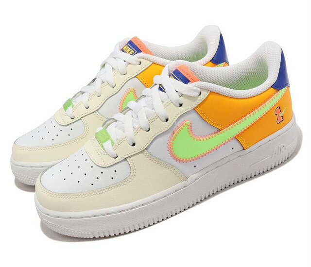NIKE AIR FORCE 1 LV8 GSナイキ キッズ、レディースシューズWHITE 22-10-S #80 -J