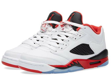 NIKE AIR JORDAN V RETRO LOW GSWHITE/FIRE RED-BLACKナイキ エア ジョーダン 5 レトロ GS白赤黒