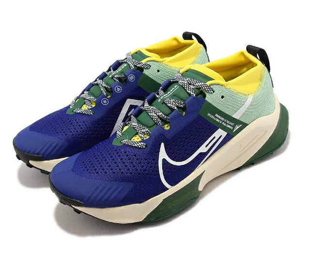 NIKE ZOOMX ZEGAMA TRAILナイキ メンズランニングシューズBLUE GREEN 22-09-S#70