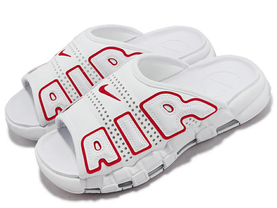 NIKE WMNS AIR MORE UPTEMPO SLIDEナイキ ウィメンズ エア モア アップテンポ スライド白赤 WHITE/RED