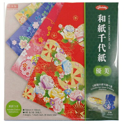 樂天商城 - 和紙千代紙【 優美 】ショウワノート　和柄ちよがみ和柄おりがみ　花柄日本製　15センチ